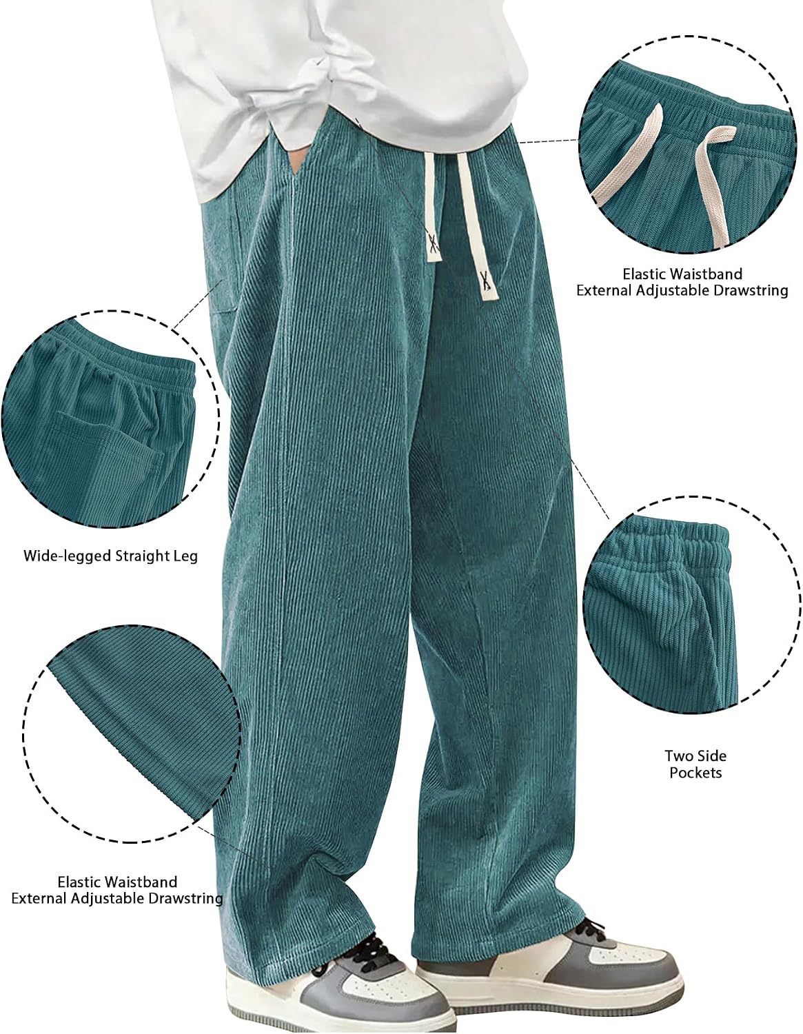 Hidkat Herre Fløjlsbukser Afslappede Sweatpants K1166