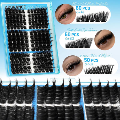 ADORANCE Lash Clusters DIY Kunstige Øjenvipper til Kvinder 370 Stk