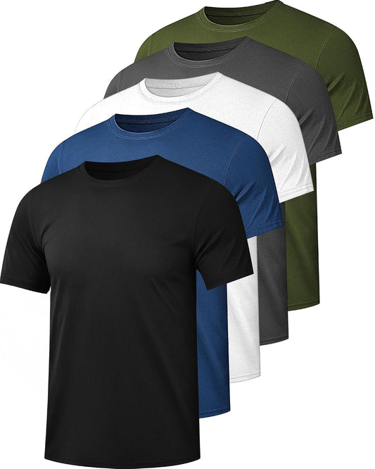 Kinglaman Herre T-Shirt Workout Gym Dry Fit Kortærmet