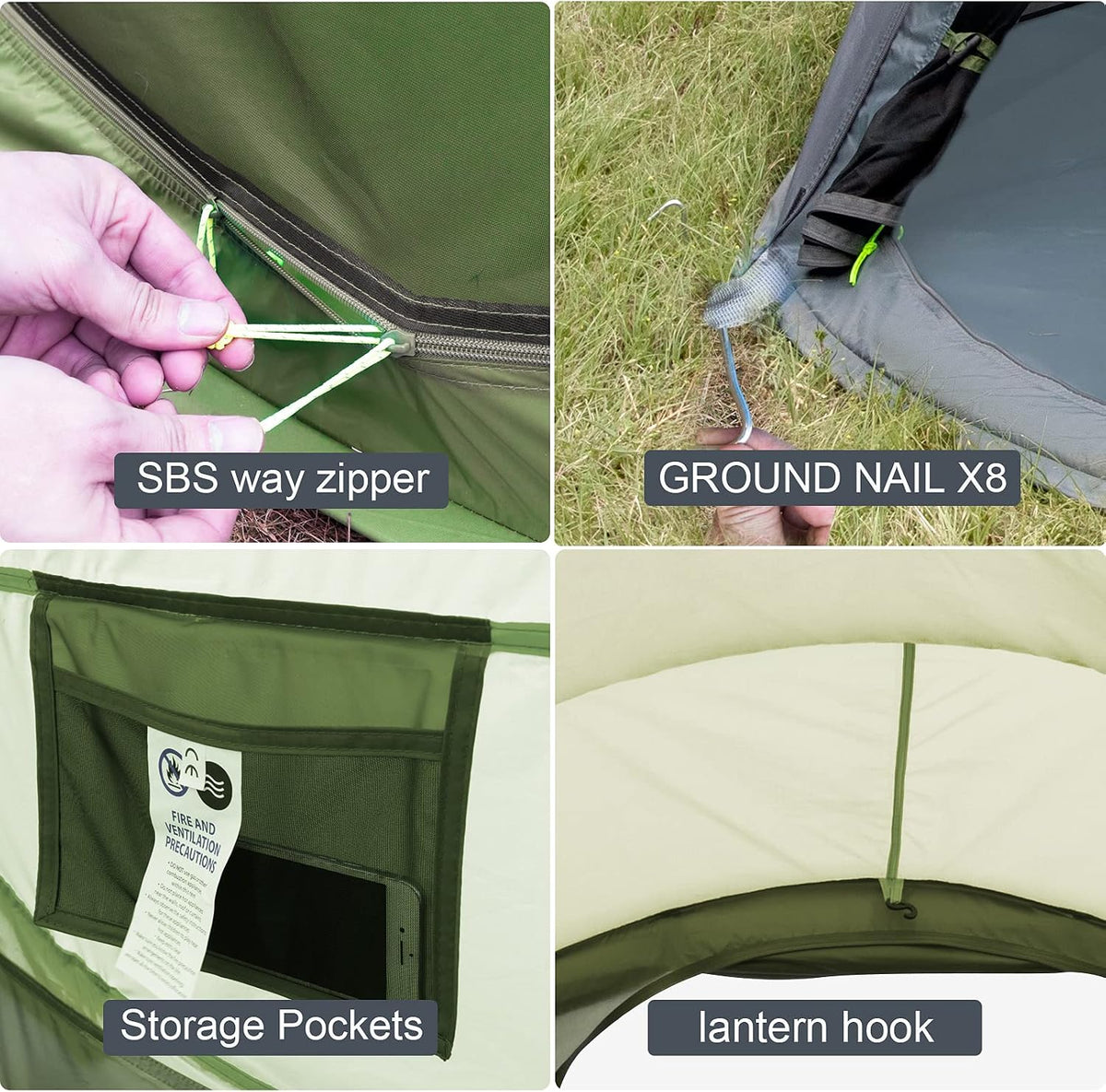 Londtren Pop-up Camping Telt 4 Personer GETIEN-Y-0307-41