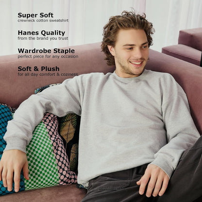 Hanes Herre Sweatshirt EcoSmart Fleece Crewneck AMZ9