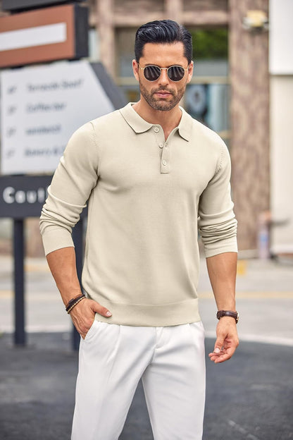 COOFANDY Herre Polo Langærmet Casual Strik Ztj009061