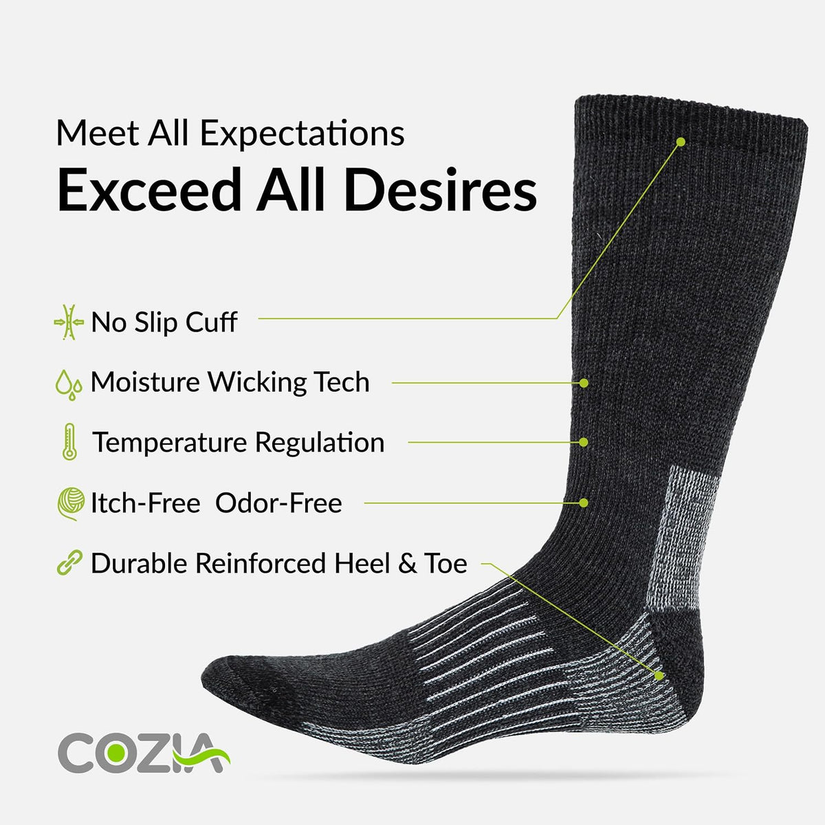 COZIA Unisex Uldsokker Vinter Varm Winter Socks