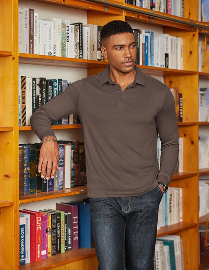 COOFANDY Herre Poloshirt Klassisk Langærmet Ztj010131