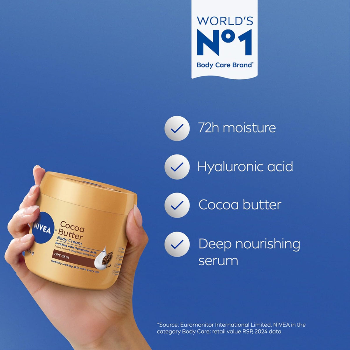 NIVEA Cocoa Butter Body Cream Kropscreme 473ml 072140021399