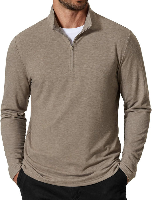 COOFANDY Herre Sweatshirt Quarter Zip Mock Neck