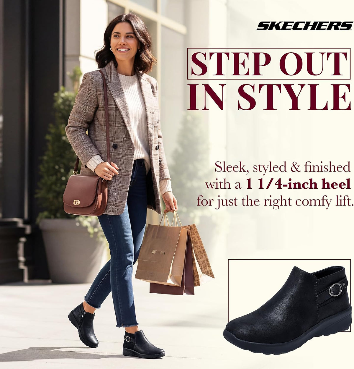Skechers Dame Ankelstøvler Lovely Vibe Moonlight 158953-CHOC 900