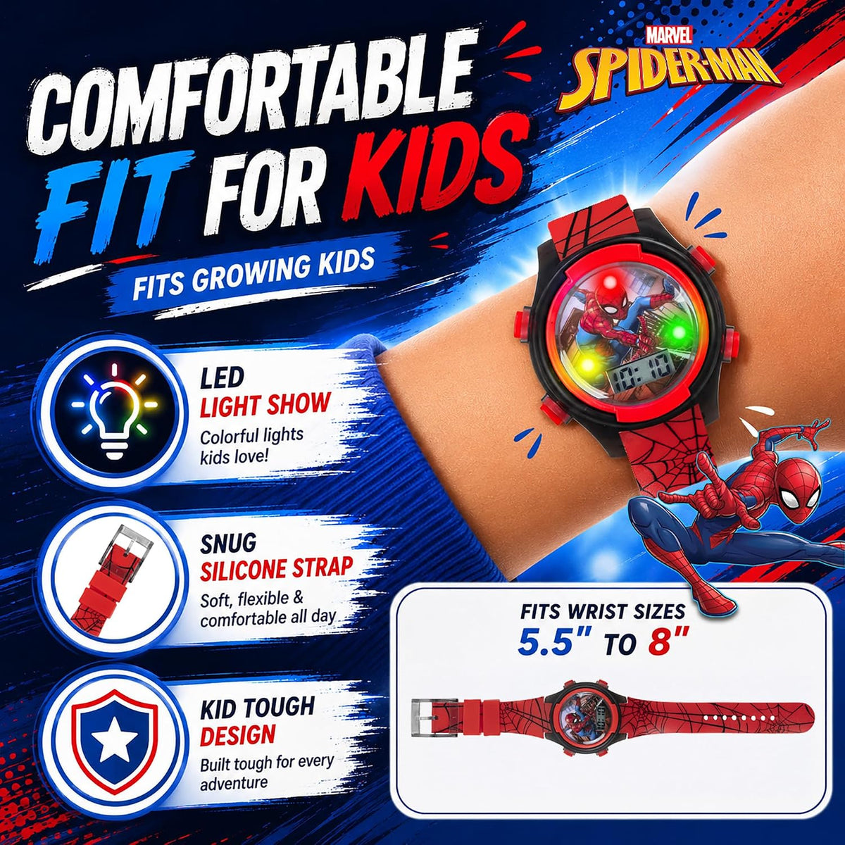 Accutime Marvel Spider-Man Børneur Digitalt Display
