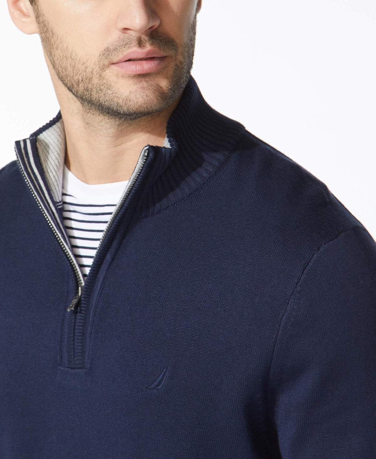 Nautica Herre Striktrøje Quarter-Zip Langærmet S01803