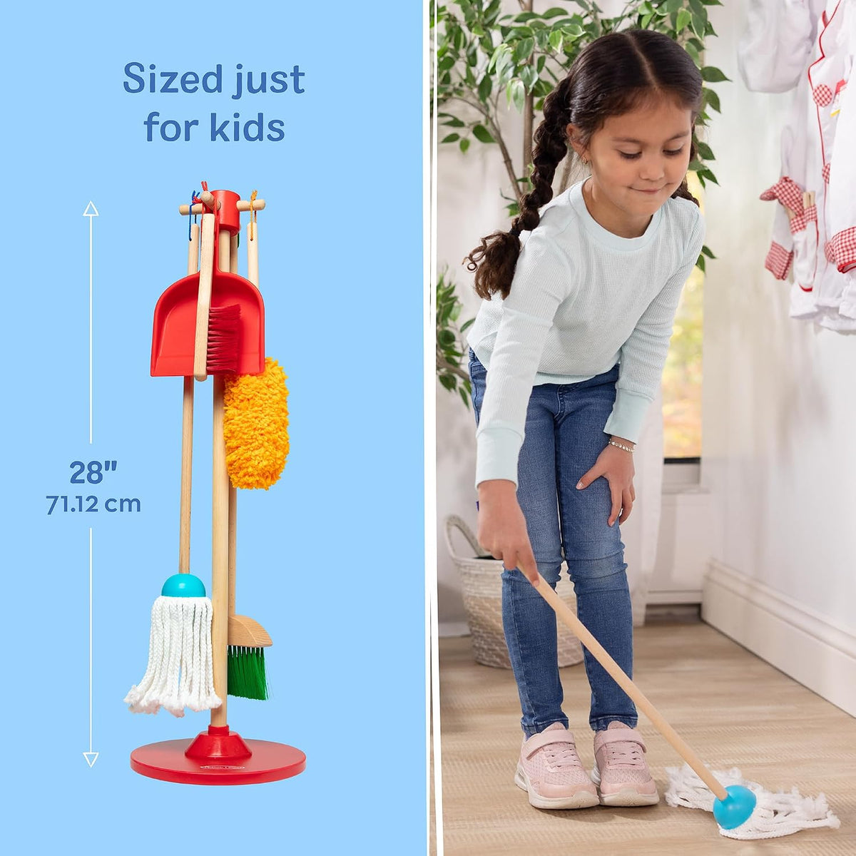 Melissa & Doug Dust Sweep Mop Rengøringssæt 6 Dele 96049