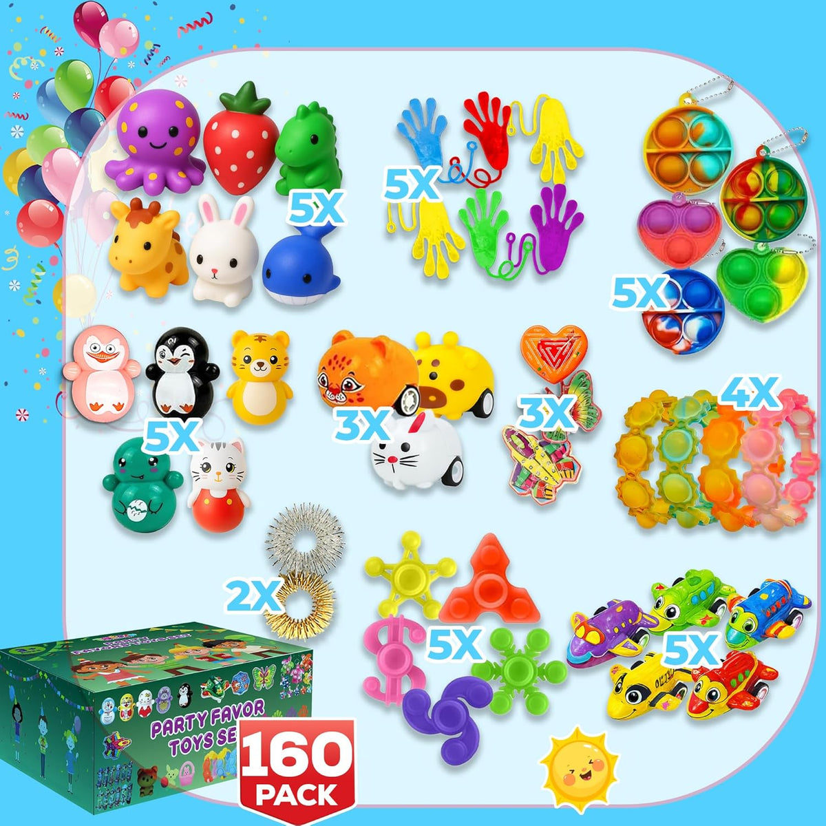 Fidget Sensorisk Legetøjssæt 160 Dele Multi-Fidget3