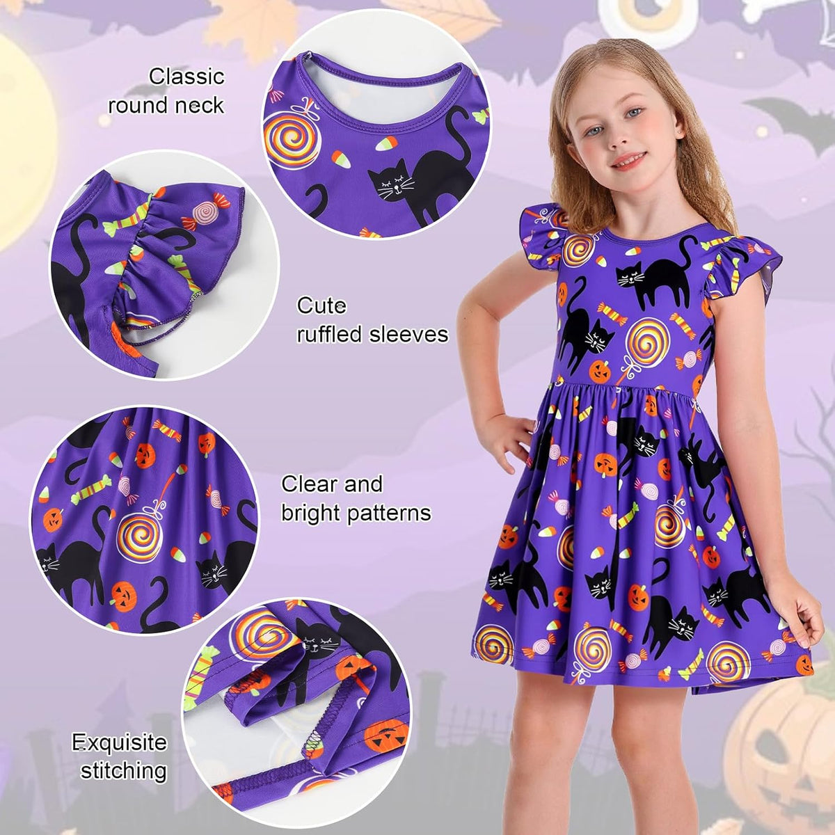 WonderBabe Piger Kjole A-Line Midi Casual