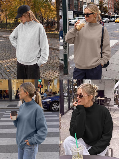 Trendy Queen Mock Neck Sweatshirt til Kvinder