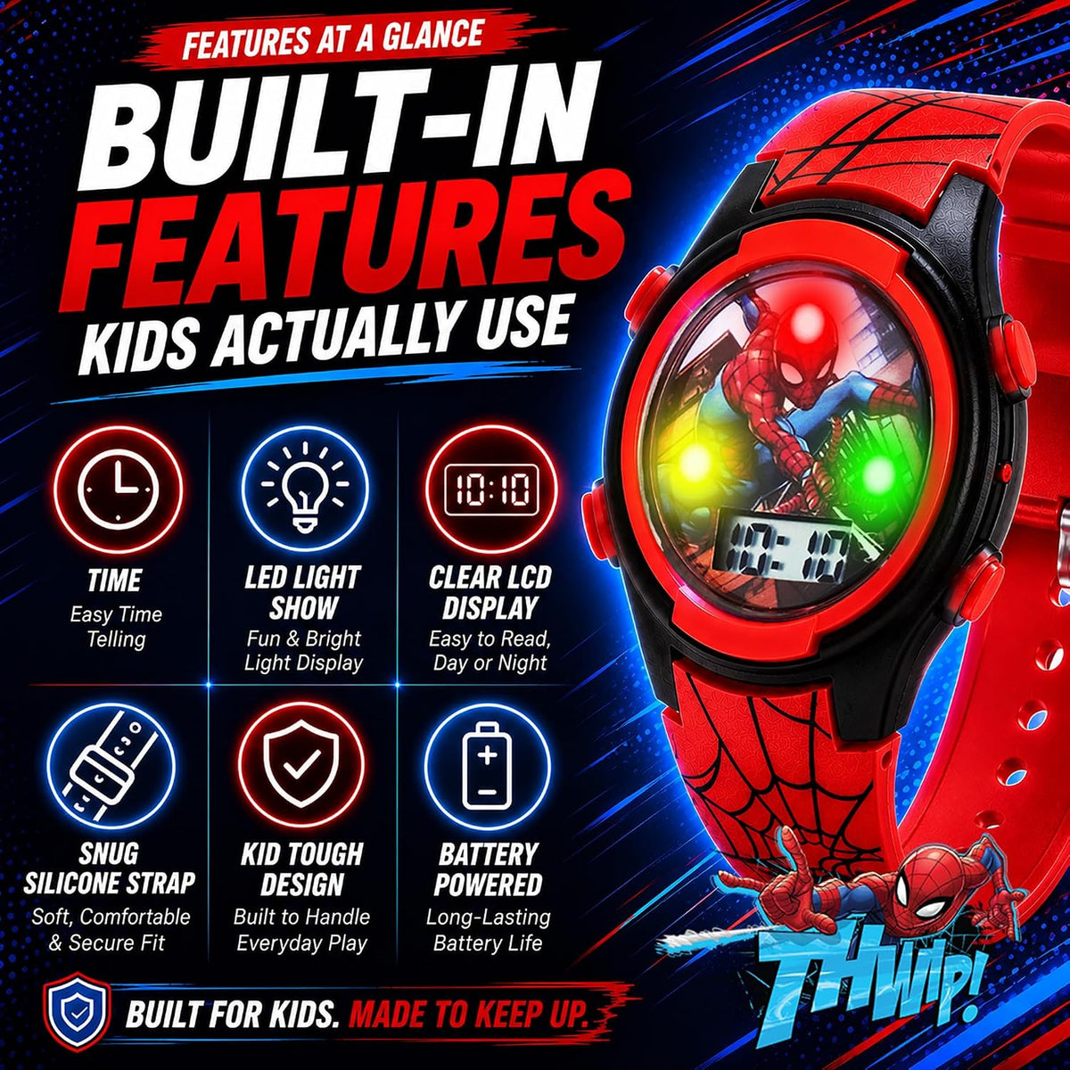 Accutime Marvel Spider-Man Børneur Digitalt Display
