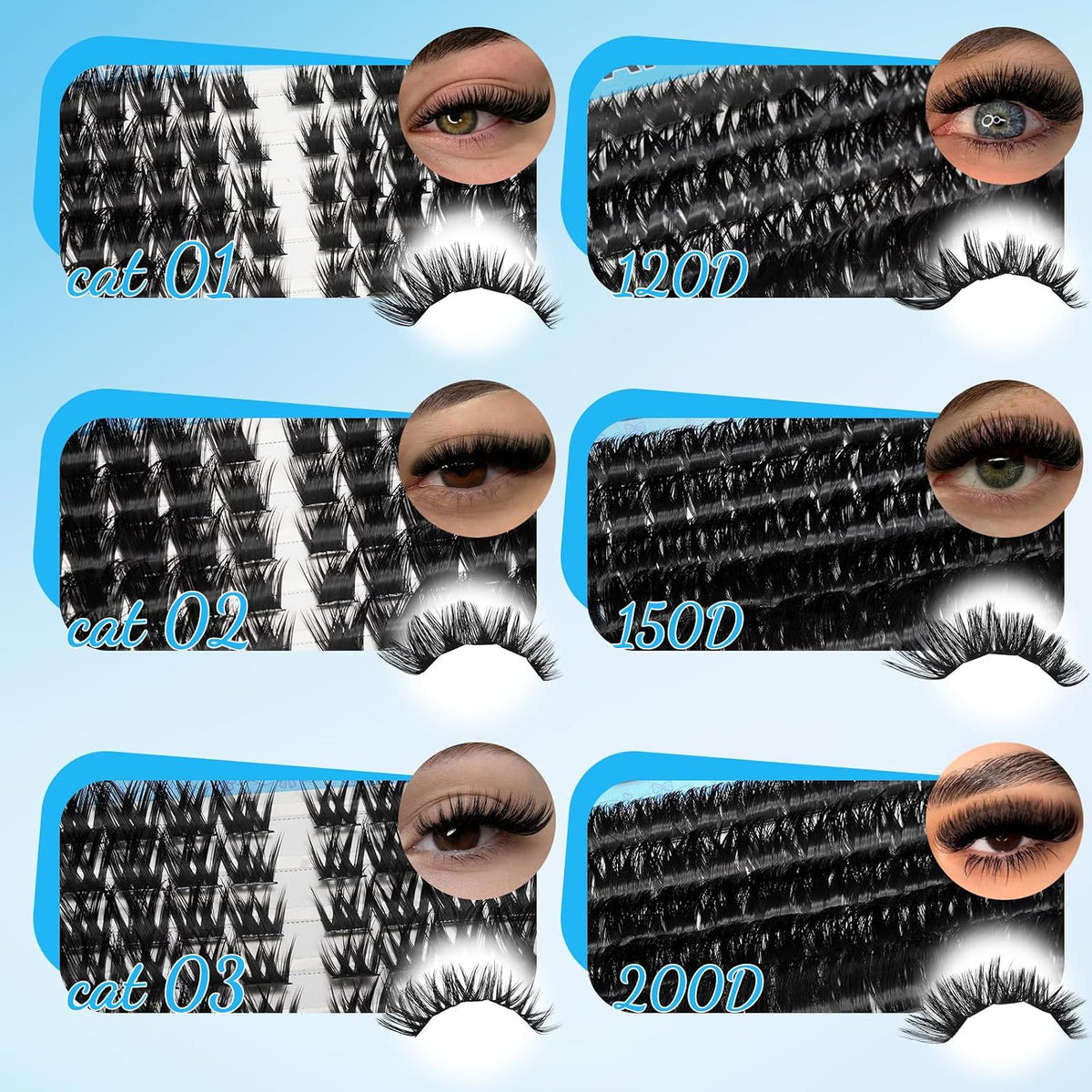 ADORANCE Lash Clusters DIY Kunstige Øjenvipper til Kvinder 370 Stk