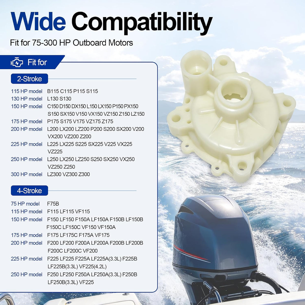 MARKGOO Vandpumpehus til Yamaha 75-300HK 61A-44311-01-00