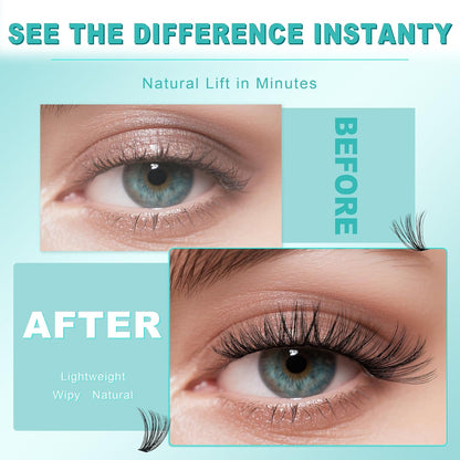 AMZGIRL Lash Clusters Kit Kunstige Øjenvipper til Kvinder
