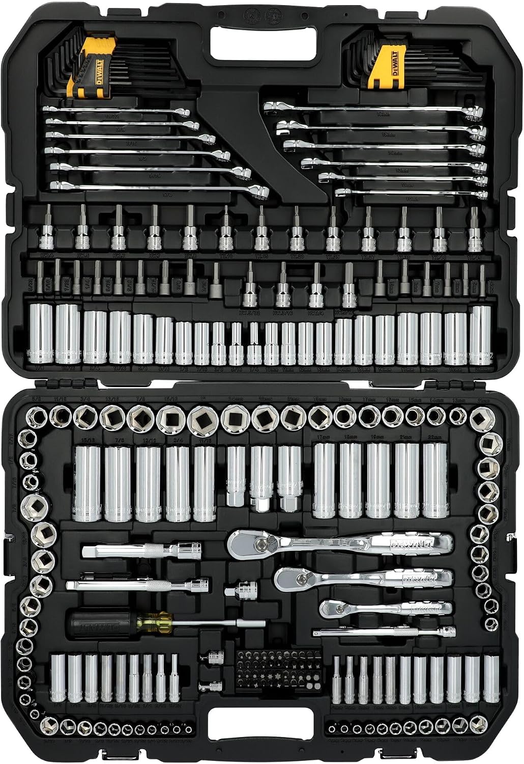DEWALT Mekanikersæt Skraldenøgler Og Toppe 1/4" 3/8" 1/2" DWMT81535