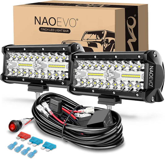 NAOEVO LED Light Bar 17.8 cm 2 Stk. 240W