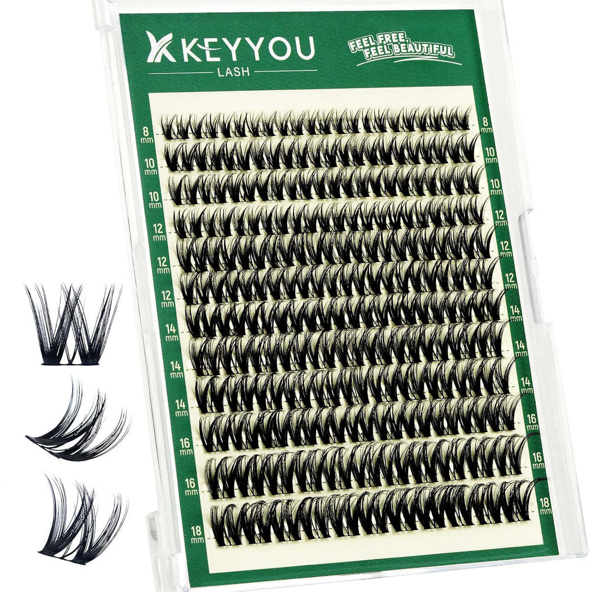 KEYYOU Flora Lash Clusters Kunstige Øjenvipper til Kvinder F01