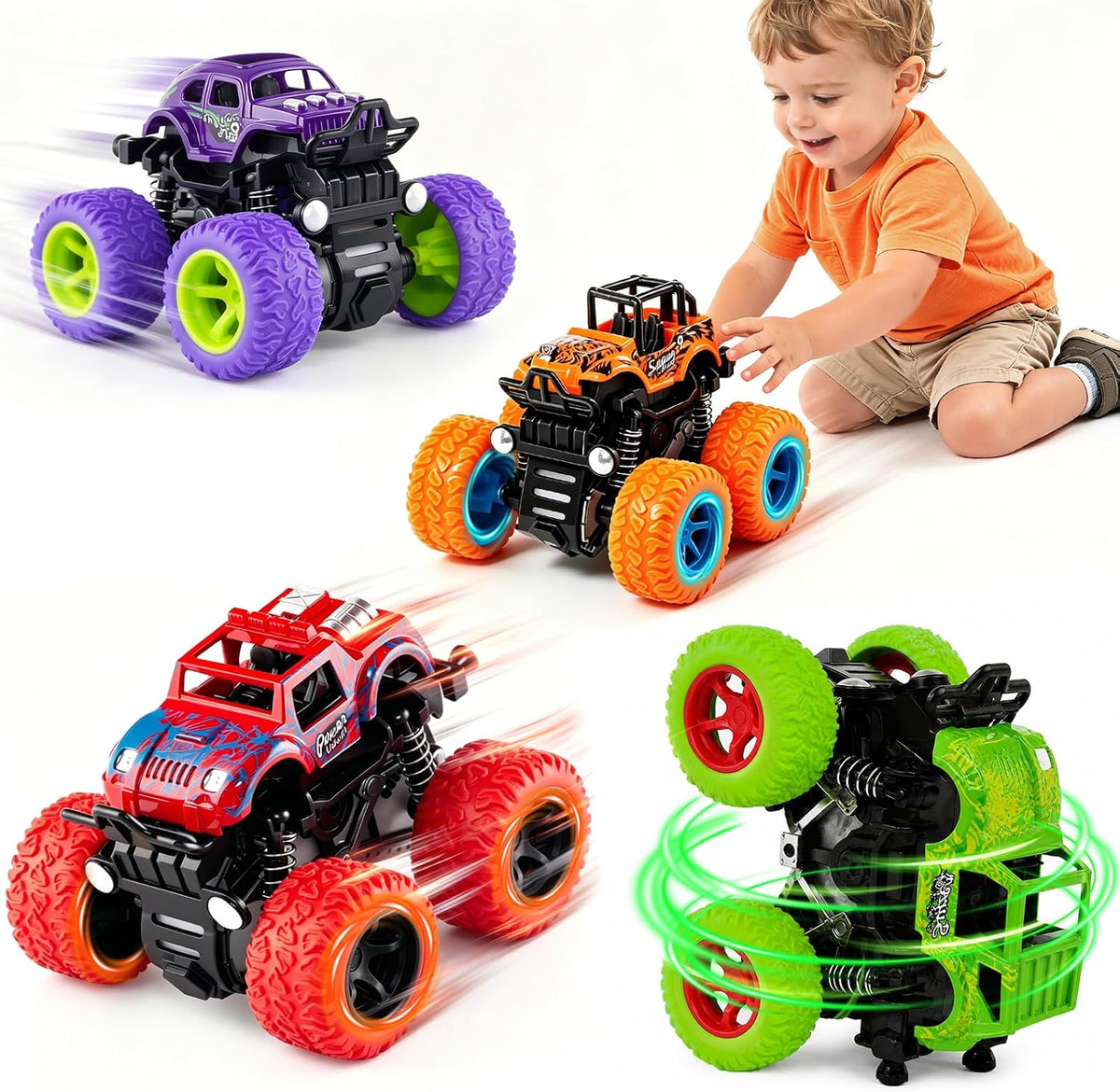 ANAOER Monster Trucks Legetøjssæt 4 Stk.