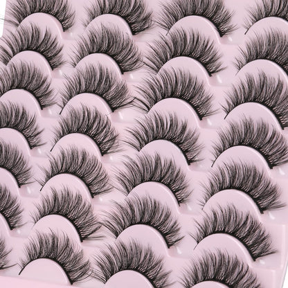 Kiromiro Wispy Faux Mink Kunstige Øjenvipper til Kvinder 14mm 14 Par