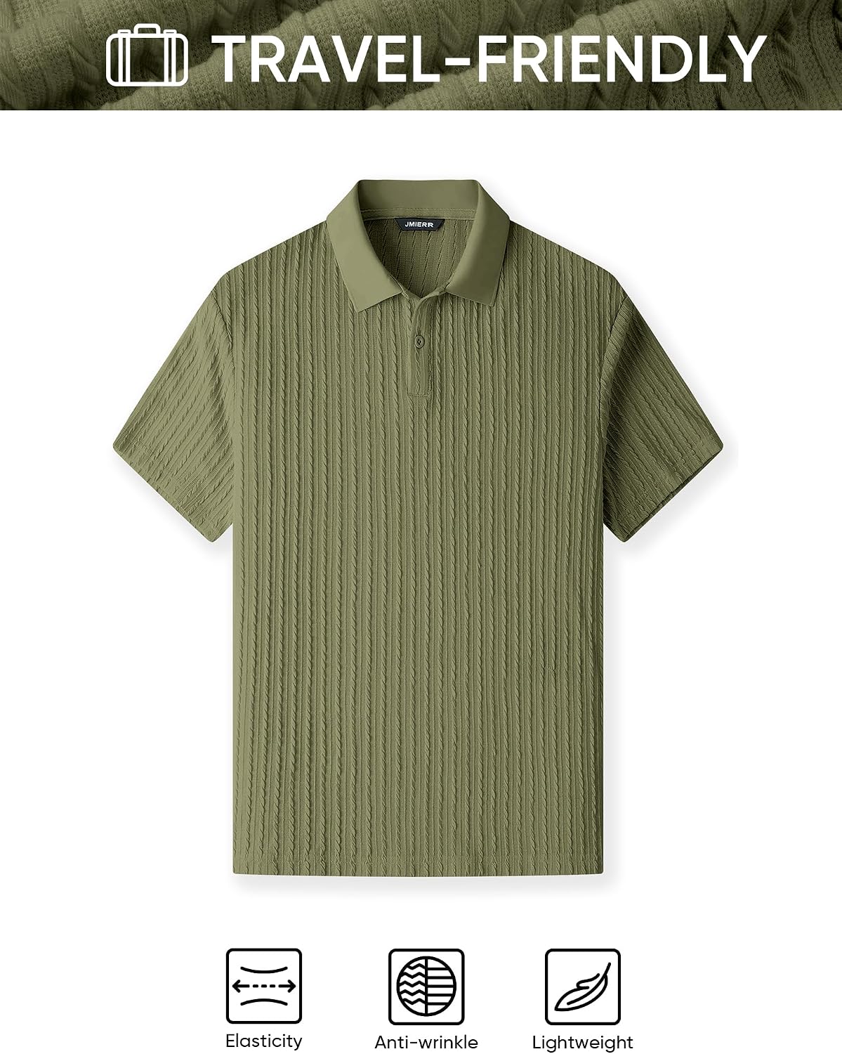 Herre Poloshirt Kortærmet Tekstureret Casual