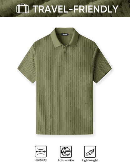 Herre Poloshirt Kortærmet Tekstureret Casual