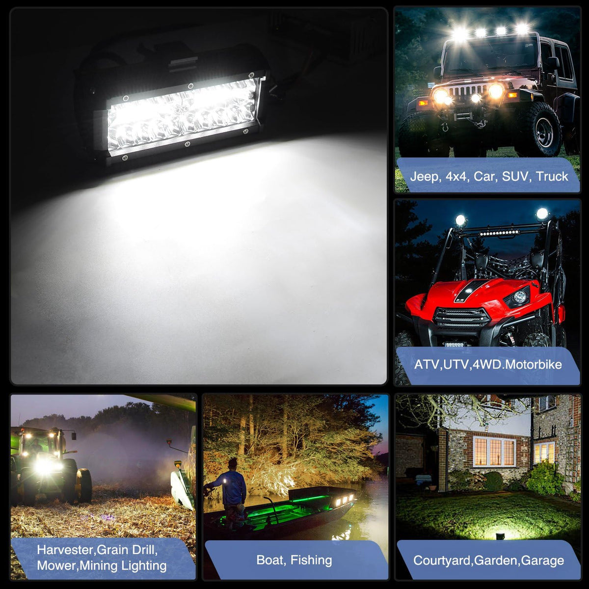 Nilight LED Arbejdslygter 16.5 cm 2 Stk. 120W ZH303