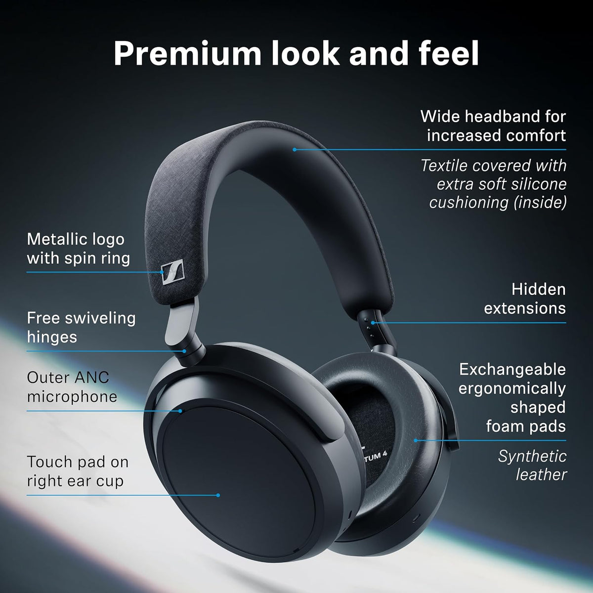 Sennheiser MOMENTUM 4 Trådløse Over-Ear Hovedtelefoner 700382