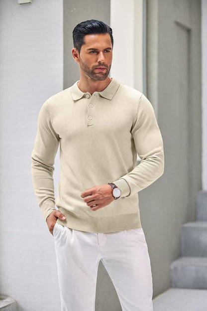 COOFANDY Herre Polo Langærmet Casual Strik Ztj009061