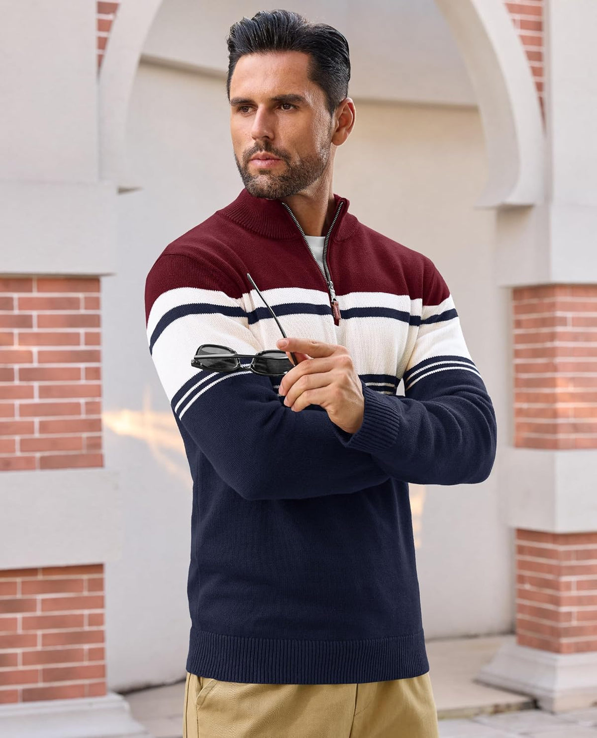 EKLENTSON Herre Striktrøje Quarter Zip EK-501
