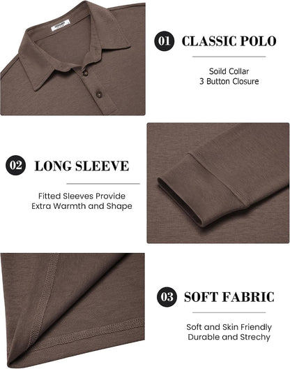 COOFANDY Herre Poloshirt Klassisk Langærmet Ztj010131