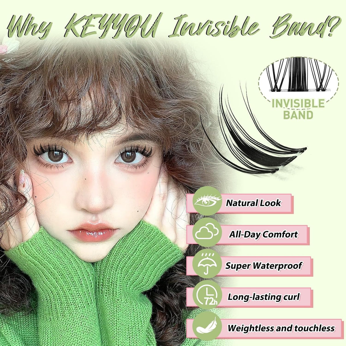 KEYYOU Fairy Lash Clusters Kit Kunstige Øjenvipper til Kvinder