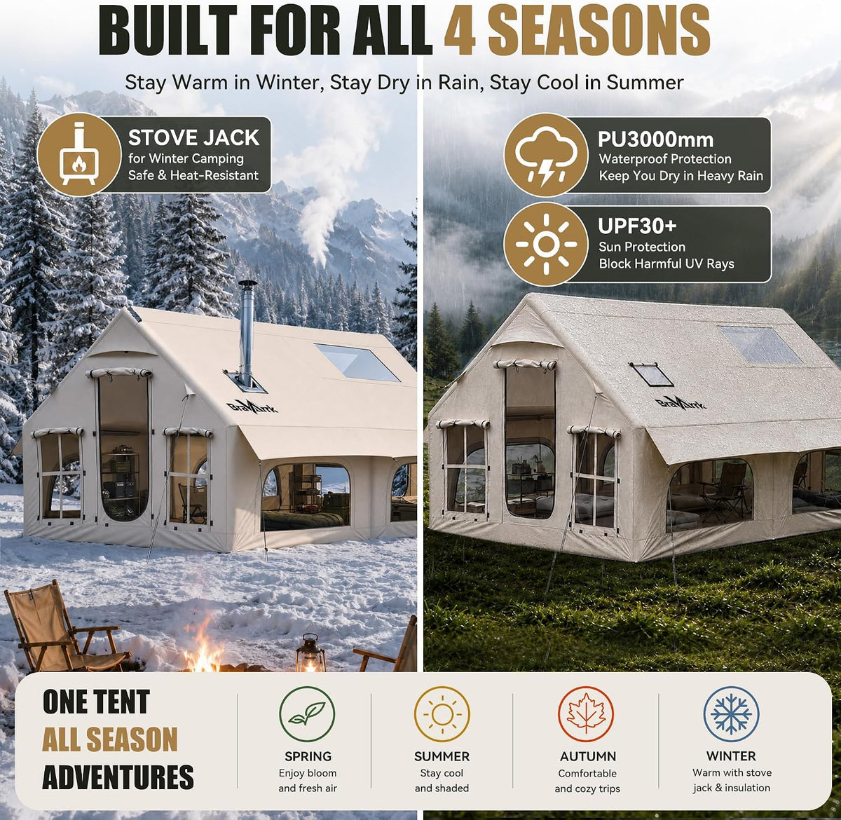 BravArrk Oppusteligt Camping Telt 8 Personer BK01010107