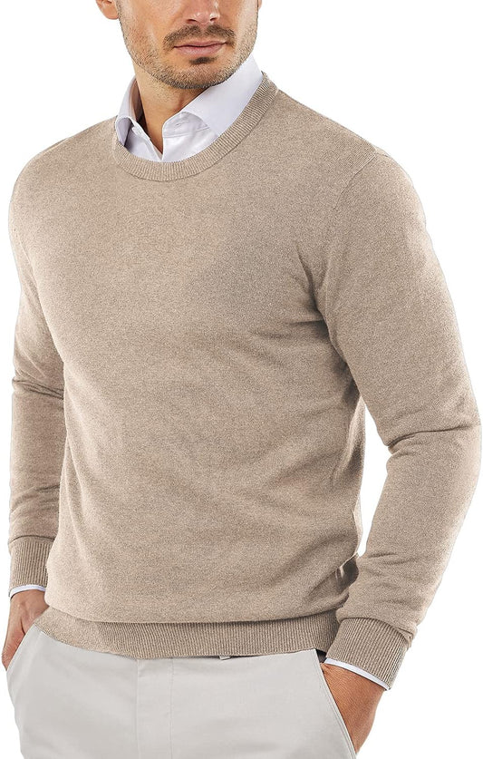 COOFANDY Herre Striktrøje Crew Neck Langærmet Slim Fit