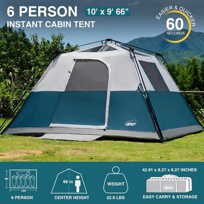 LEISURE IMPACT Camping Telt 6 Personer 80452-3