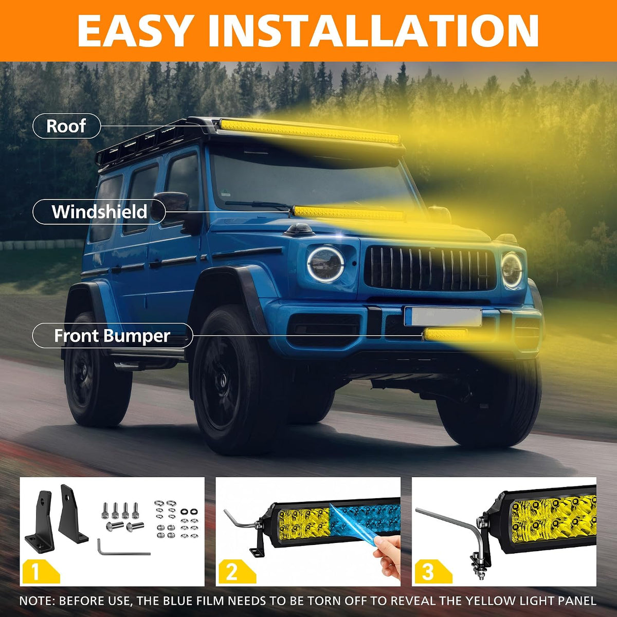 EK ENNOKING Gul LED Light Bar 100W S5D6