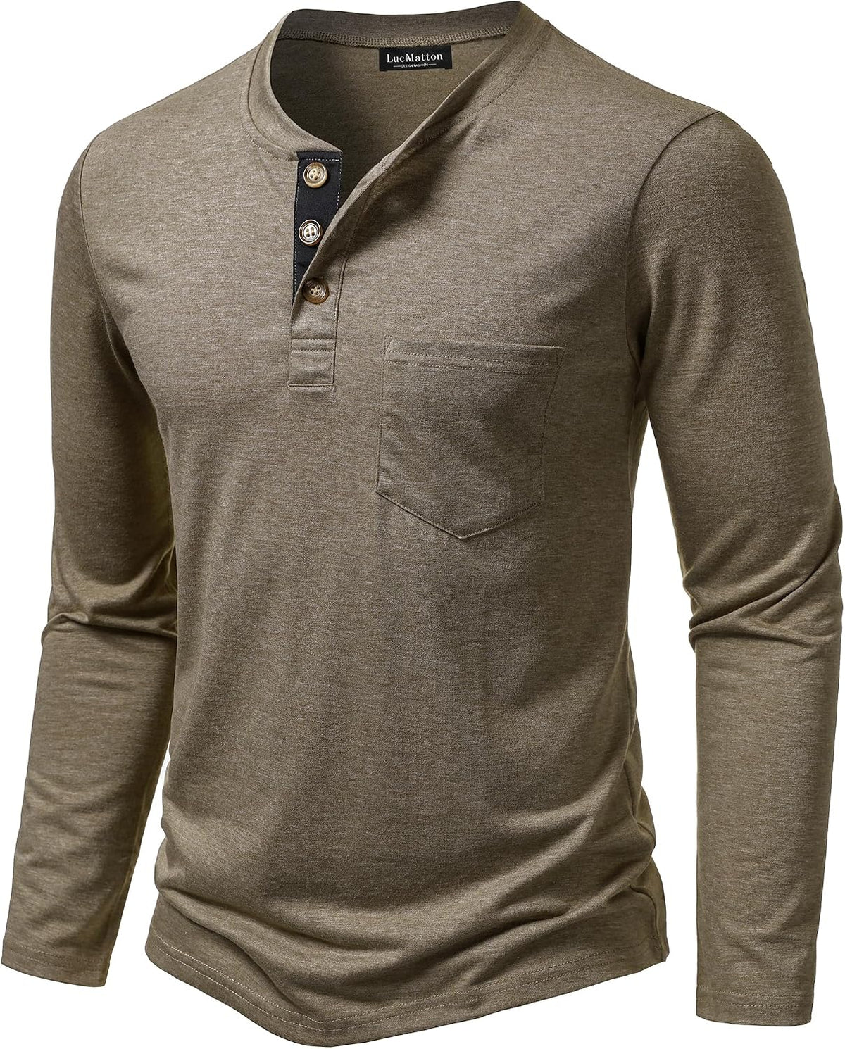 LucMatton Herre T-shirt Henley Slim Fit Langærmet Lucw210916