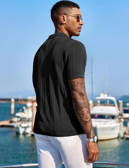 COOFANDY Herre Poloshirt Strikket Kortærmet Ztj009254