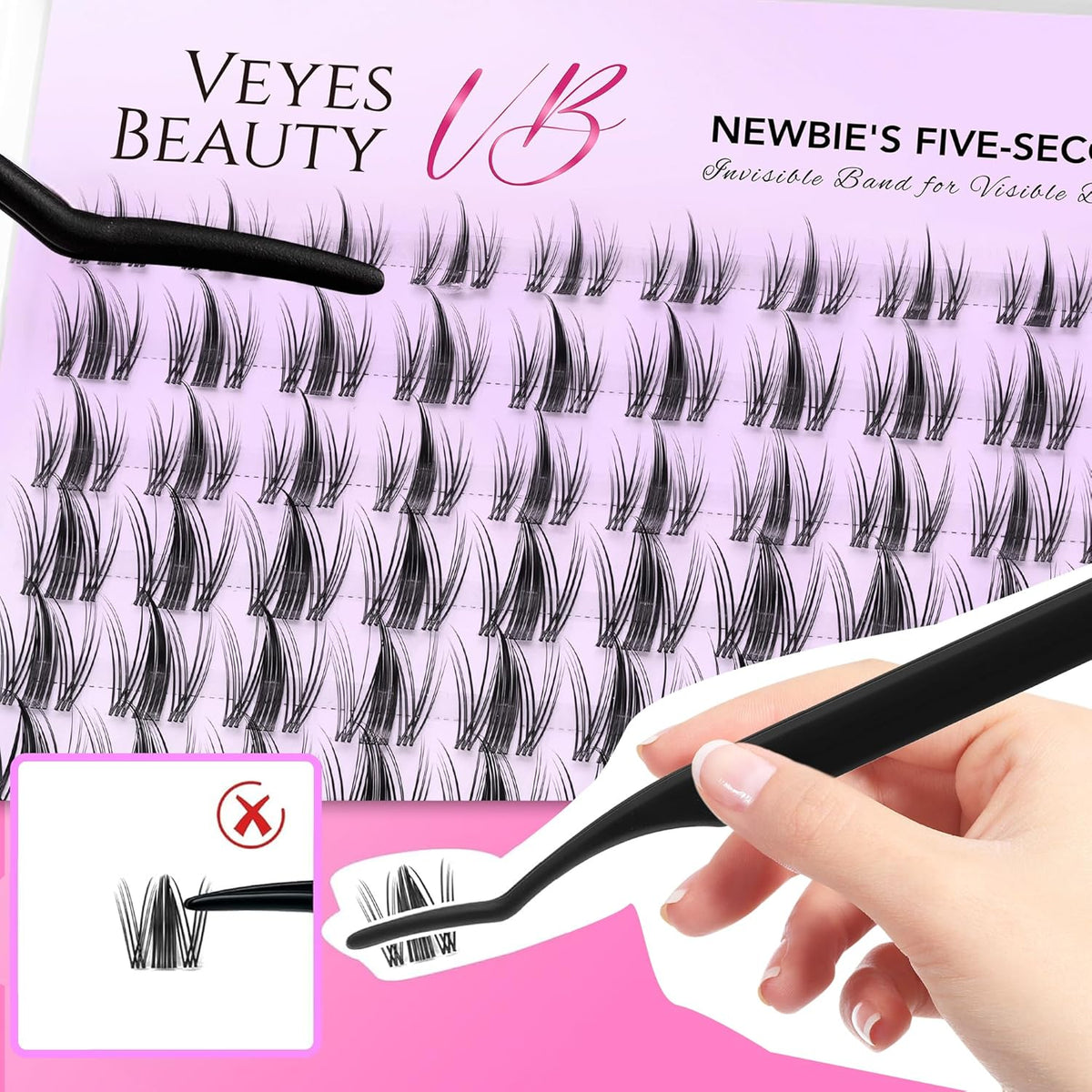 VEYESBEAUTY Manga Lash Clusters Kit Kunstige Øjenvipper til Kvinder