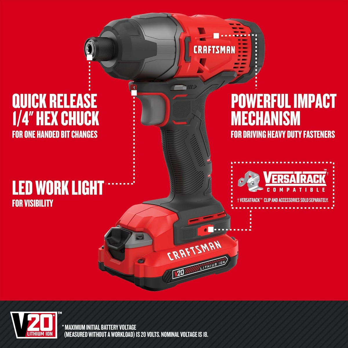 CRAFTSMAN V20 Boremaskine Og Slagskruetrækker Sæt CMCK200C2