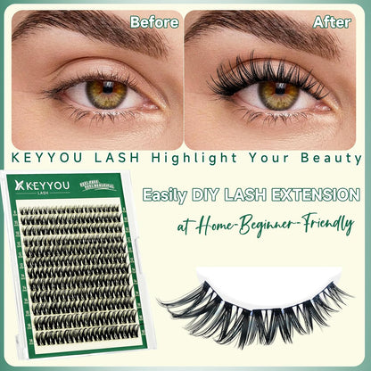 KEYYOU Flora Lash Clusters Kunstige Øjenvipper til Kvinder F01