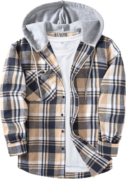 ZITY Herre Skjorte Flannel Hoodie Casual Langærmet