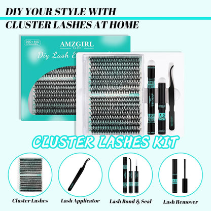AMZGIRL Lash Clusters Kit Kunstige Øjenvipper til Kvinder