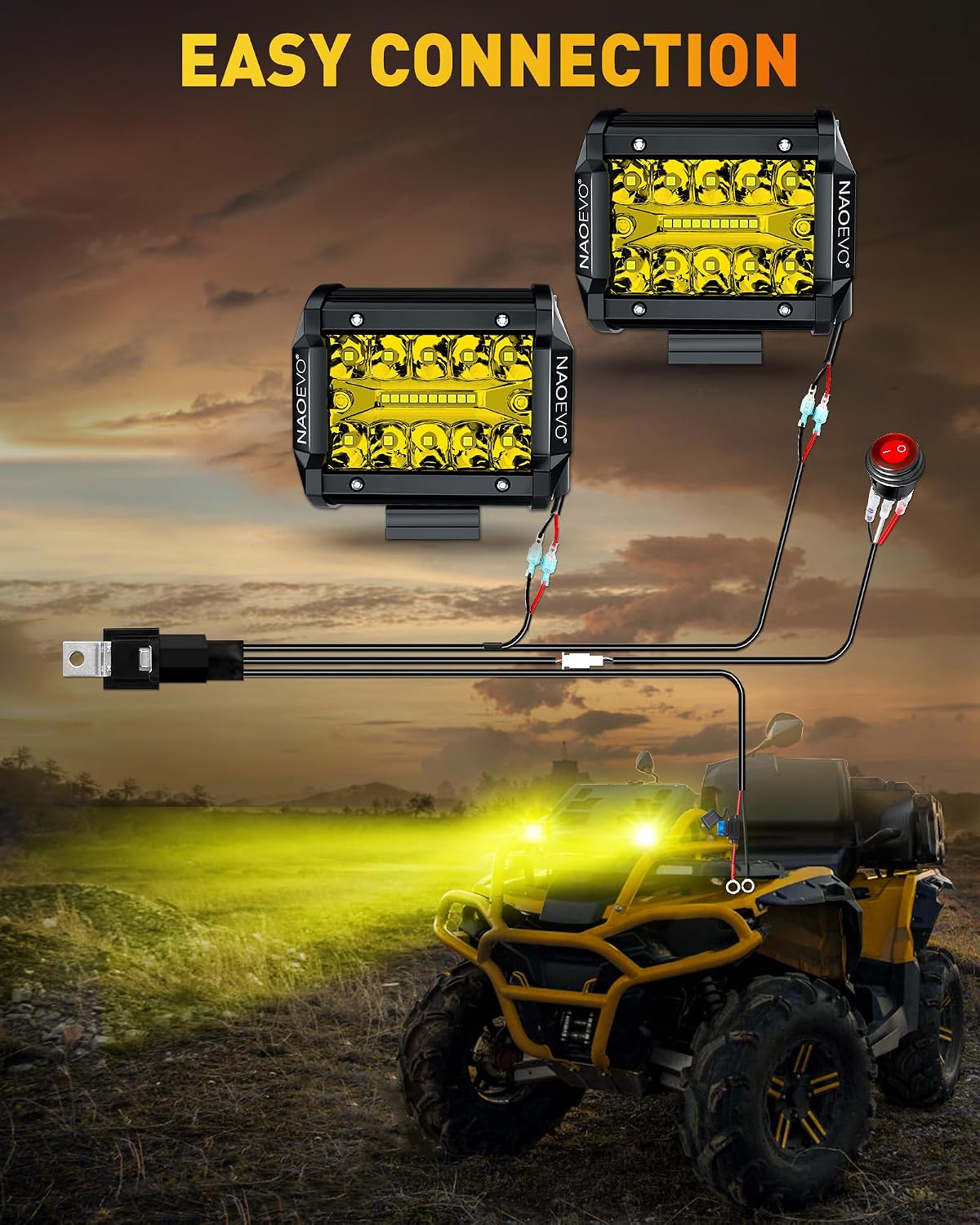 NAOEVO LED Pods Arbejdslygter 10.2 cm 2 Stk.
