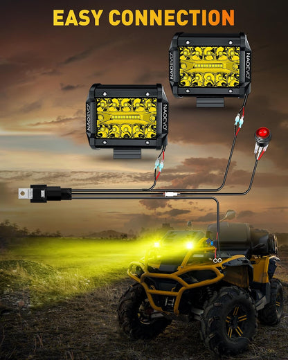 NAOEVO LED Pods Arbejdslygter 10.2 cm 2 Stk.