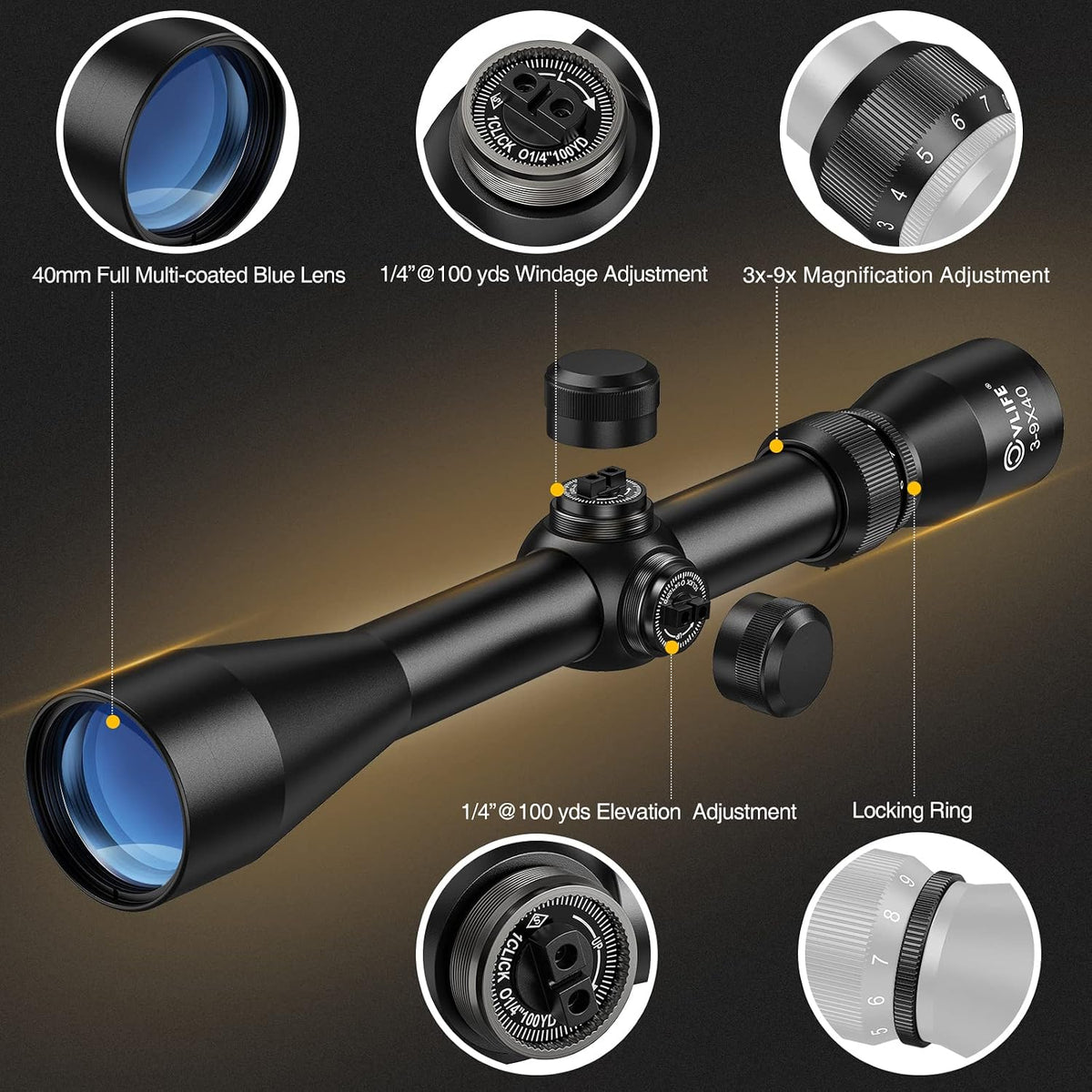 CVLIFE Kikkertsigte 3-9x40mm RR-40-RE-FL