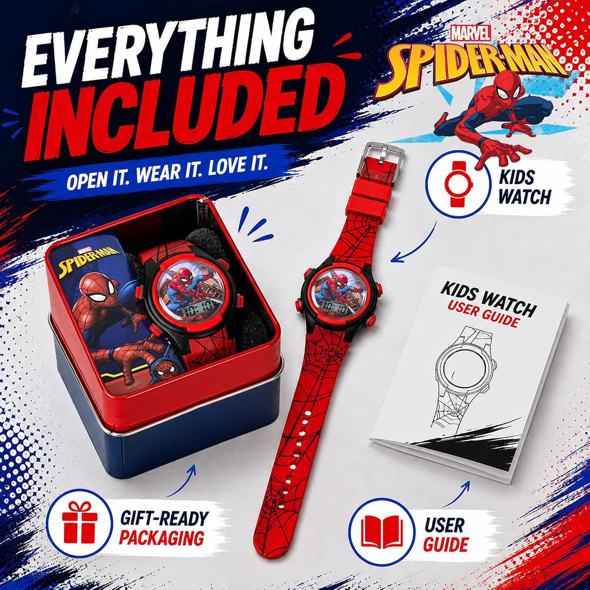 Accutime Marvel Spider-Man Børneur Digitalt Display