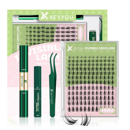 KEYYOU Fairy Lash Clusters Kit Kunstige Øjenvipper til Kvinder